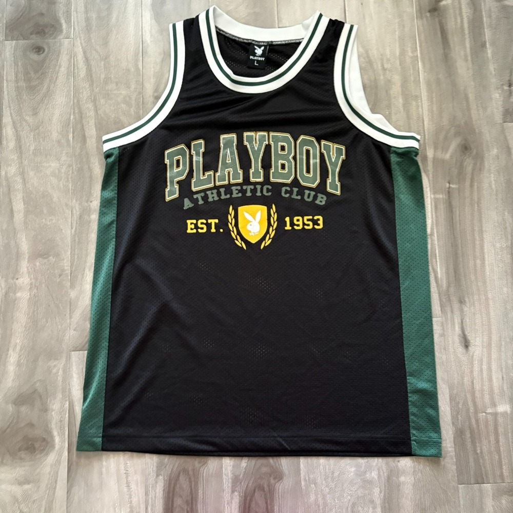 Playboy Bunny Jersey 1953 Green Black Tank Top / Adult Large‎